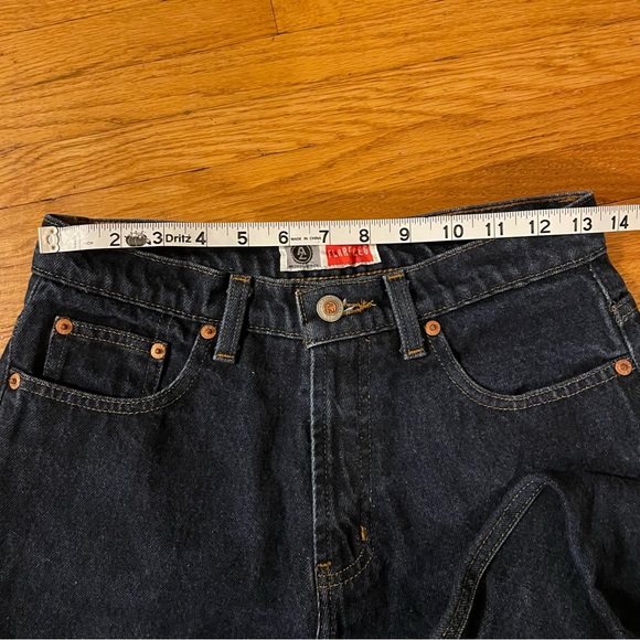 Arizona Women’s Blue Denim Raw Hem High Waist Flare Jeans Size 7 Juniors - Picture 6 of 10